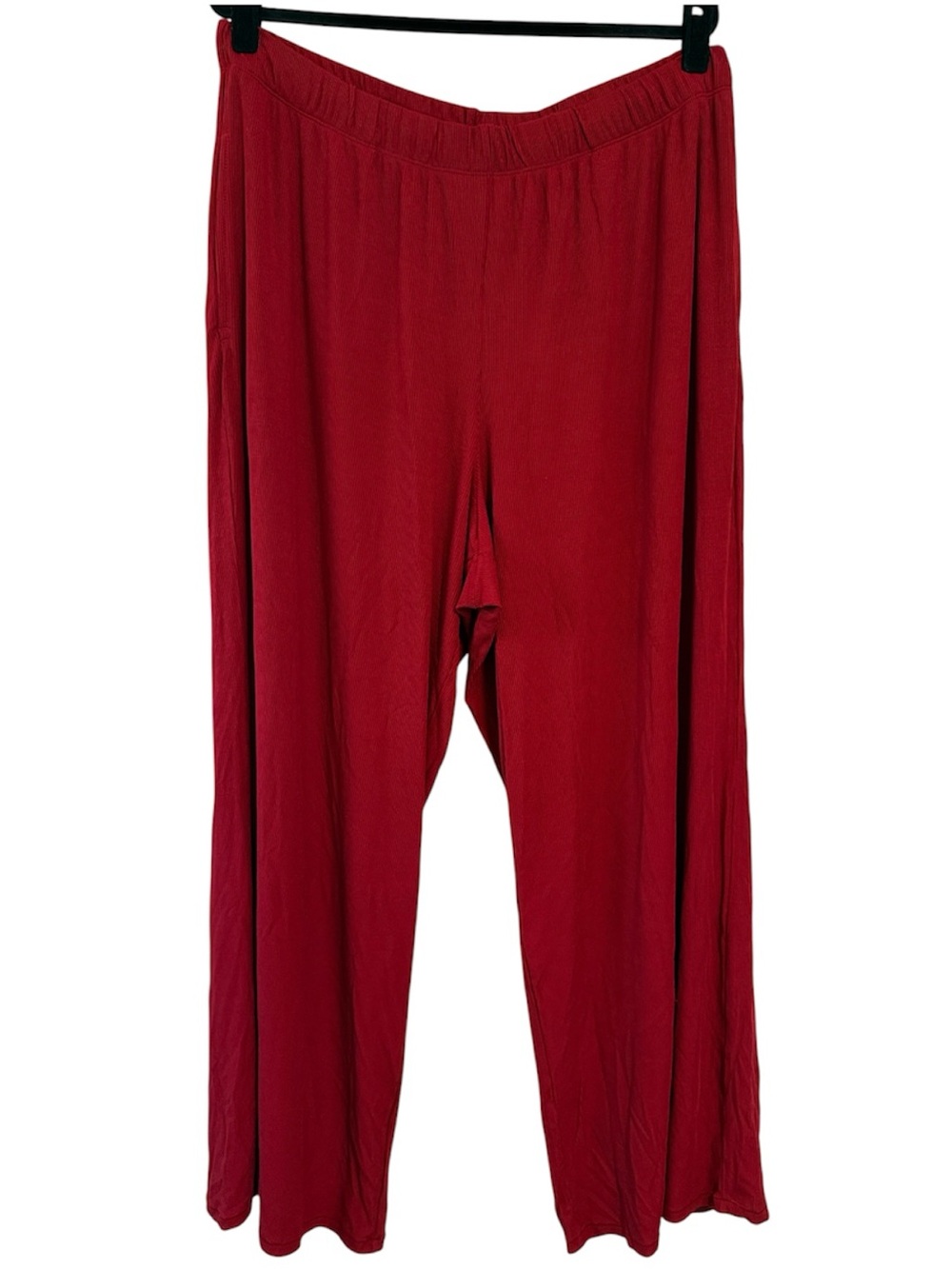 SKIMS Soft Lounge Wide Leg Ribbed Pants in Color Brick NWT
